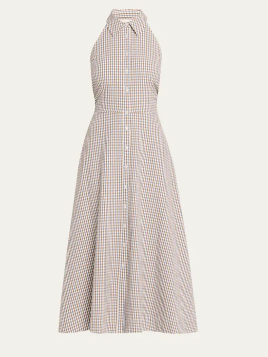 Veronica Beard Dresses & Skirts - Veronica Beard Acorn Multi Gingham Halter Midi Skirt